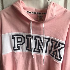 Pink crop hoodie medium